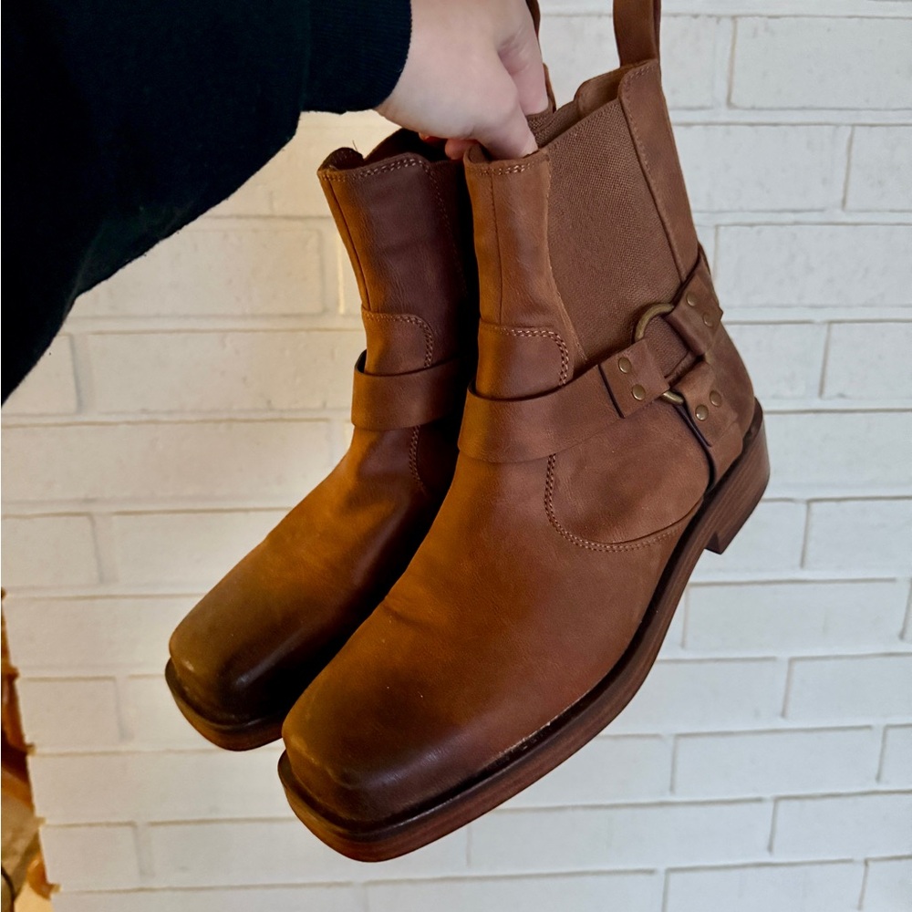 H&M Brown Ankle Moto Boots